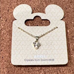 Swarovski Gold Necklace with Crystal Mickey Mouse Pendant
